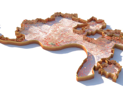 Cincinnati Gel&auml;ndestadt Ohio USA 3D Modell
