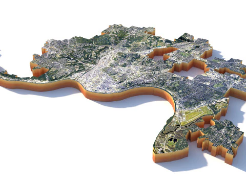 Cincinnati Gel&auml;ndestadt Ohio USA 3D Modell