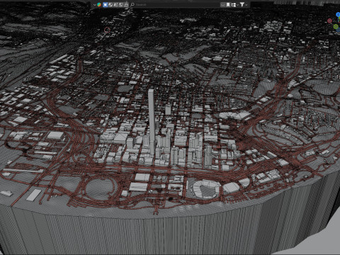 Cincinnati Terrain city Ohio USA Model 3D