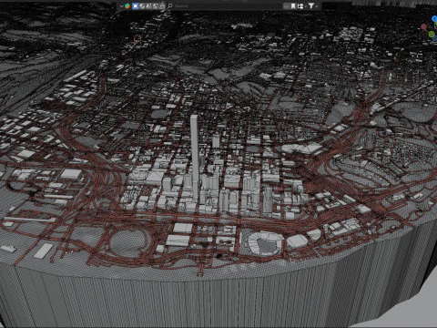 Cincinnati Gel&auml;ndestadt Ohio USA 3D Modell