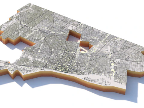 Detroit Terrain city Michigan USA 3D Model