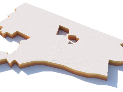 Detroit Terrain city Michigan USA 3D Model