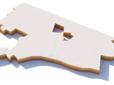Detroit Terrain city Michigan USA 3D Model