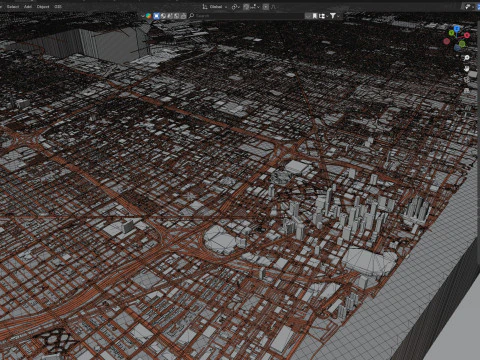 Detroit Terrain city Michigan USA 3D Model