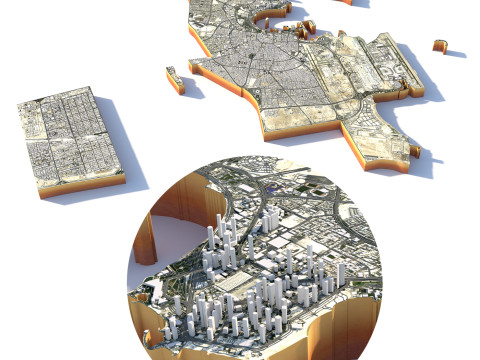 Doha Terrain city Qatar 3D Model