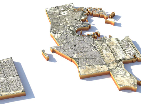 Doha Terrain city Qatar 3D Model