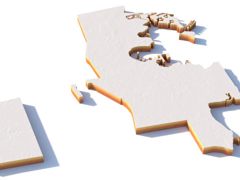 Doha Terrain city Qatar 3D Model