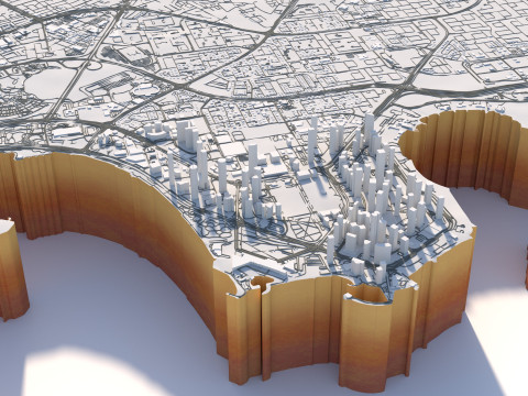 Doha Terrain city Qatar 3Dモデル