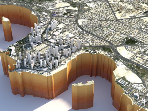 Doha Terrain city Qatar 3Dモデル