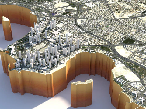 Doha Terrain city Qatar 3D Model