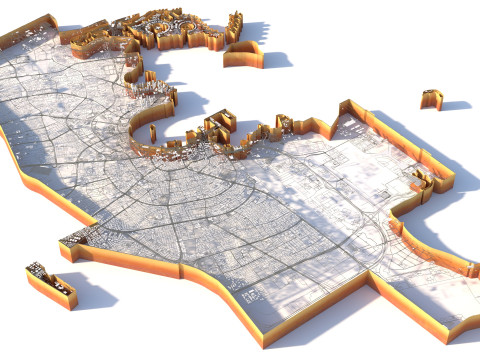Doha Terrain city Qatar 3Dモデル