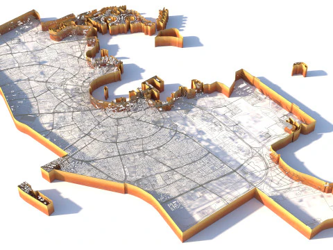 Doha Terrain city Qatar 3D Model