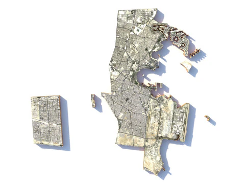 Doha Terrain city Qatar 3D Model