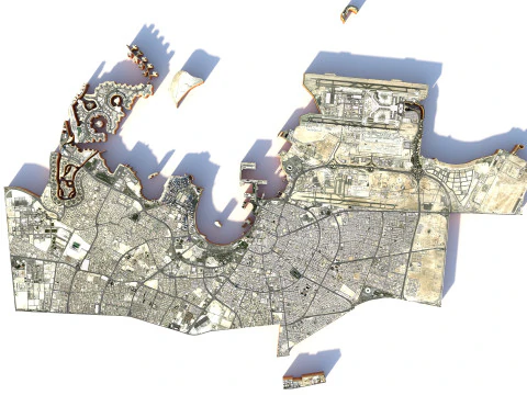 Doha Terrain city Qatar 3D Model