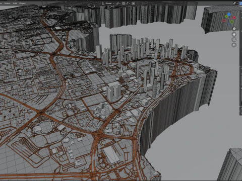 Doha Terrain city Qatar 3D Model
