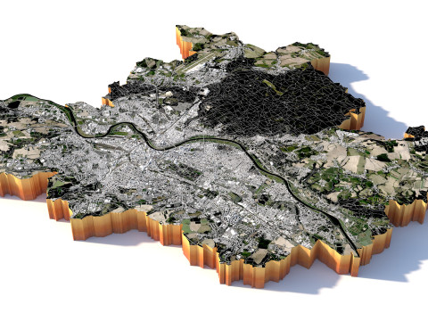 Dresden Terrain city Germany Modelo 3D