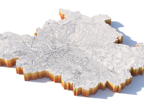 Dresden Terrain city Germany Modelo 3D