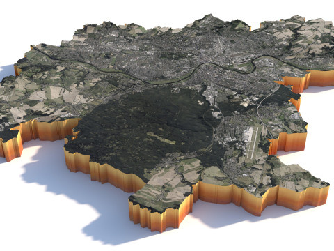 Dresden Terrain city Germany Modelo 3D