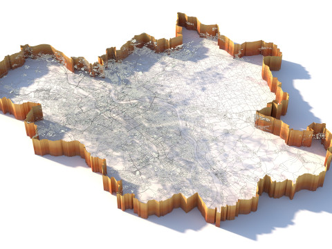 Dresden Terrain city Germany Modelo 3D