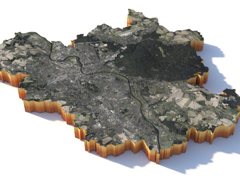 Dresden Terrain city Germany Modelo 3D