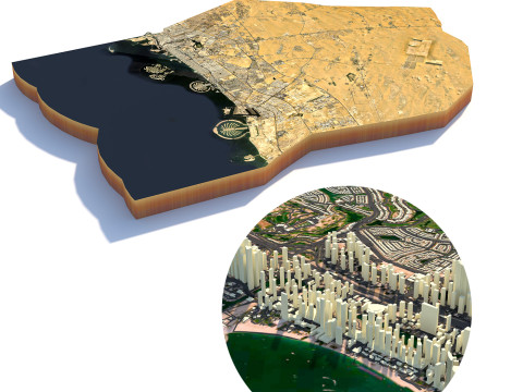 Dubai Terrain city United Arab Emirates 3D मॉडल