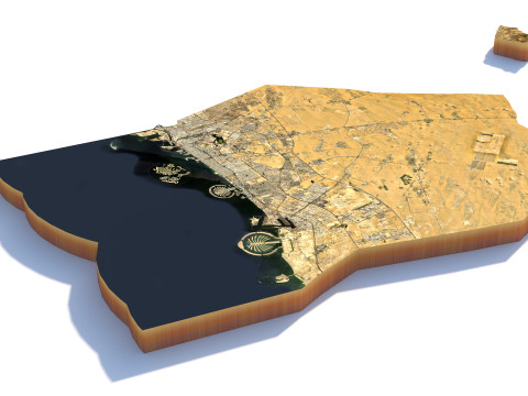 Dubai Terrain city United Arab Emirates Model 3D