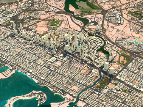 Dubai Terrain city United Arab Emirates Model 3D