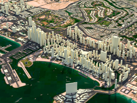 Dubai Terrain city United Arab Emirates Model 3D