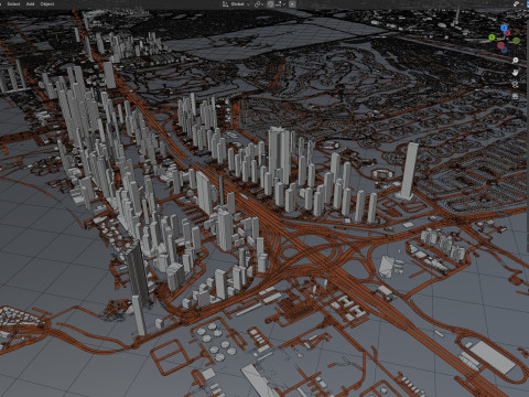 Dubai Terrain city United Arab Emirates Model 3D