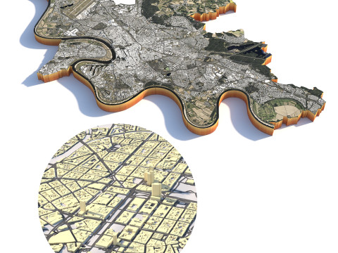 Dusseldorf Terrain city Germany Modelo 3D