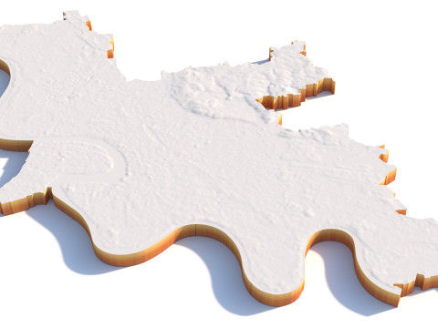 杜塞尔多夫地形城市德国 3D 模型