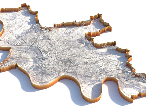 杜塞尔多夫地形城市德国 3D 模型