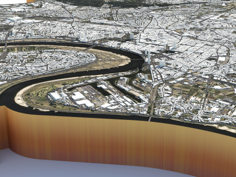 杜塞尔多夫地形城市德国 3D 模型