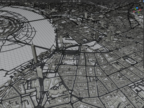 杜塞尔多夫地形城市德国 3D 模型