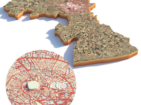 Erbil Terrain city Iraq Model 3D
