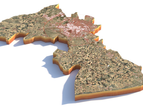 Erbil Terrain city Iraq 3D 模型