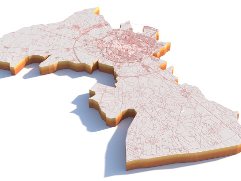 Erbil Terrain city Iraq 3D 模型