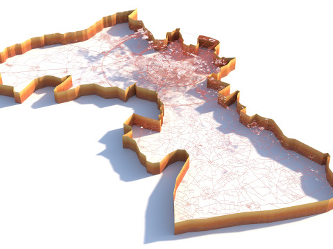Erbil Terrain city Iraq 3D 模型