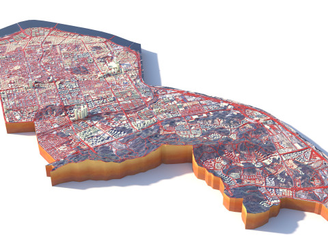 Gangnam District Terrain city Seoul South Korea 3Dモデル