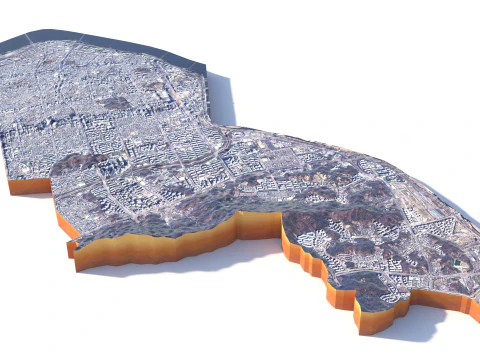 Gangnam District Terreinstad Seoul Zuid-Korea 3D Model