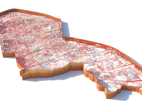 Gangnam District Terrain city Seoul South Korea 3D Model