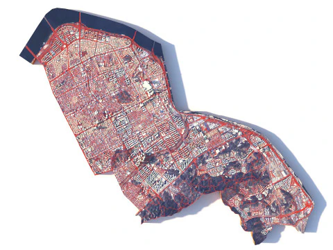Gangnam District Terreinstad Seoul Zuid-Korea 3D Model