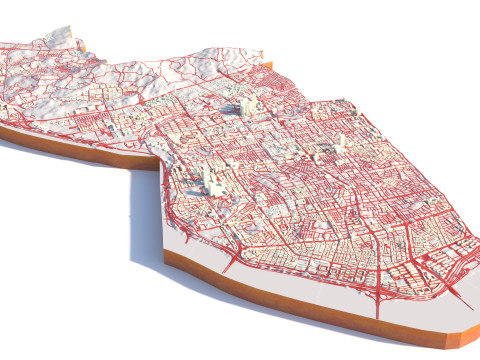 Gangnam District Terrain city Seoul South Korea 3D Model