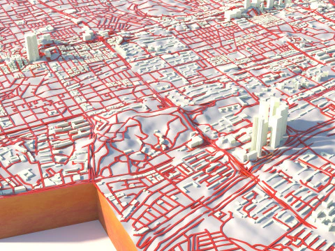 Gangnam District Terreinstad Seoul Zuid-Korea 3D Model