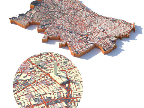 George Town in Penang Terrain city Island Malaysia 3Dモデル