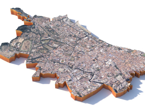 George Town in Penang Terrain city Island Malaysia Model 3D