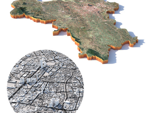 Hanoi Terrain city Vietnam Modelo 3D