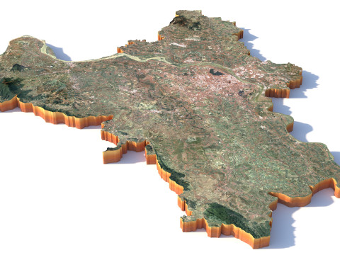 Hanoi Terrain city Vietnam Model 3D