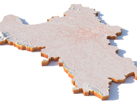 Hanoi Terrain city Vietnam Model 3D