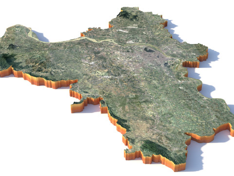 Hanoi Terrain city Vietnam Model 3D